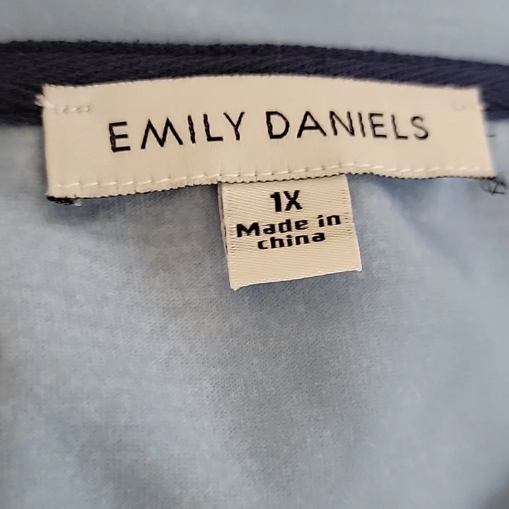 Woman's tunic shirt, Shades Of Blue, Watercolor Like Design, 3/4 Sleeve - Picture 4 of 4